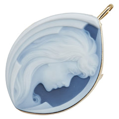 K18YG イエローゴールド メノウカメオ約43×31mm ペンダント ブローチ レディース 【中古】