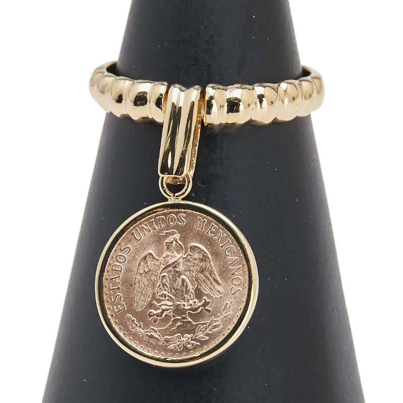 K21.6 ゴールド K18YG イエローゴールド メキシコ2ペソ金貨 リング 指輪 レディース 11.5号 【中古】