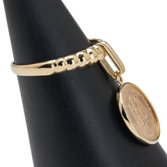 K21.6 ゴールド K18YG イエローゴールド メキシコ2ペソ金貨 リング 指輪 レディース 11.5号 【中古】