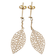 K18YG イエローゴールド リーフモチーフ スタッドピアス レディース 【中古】