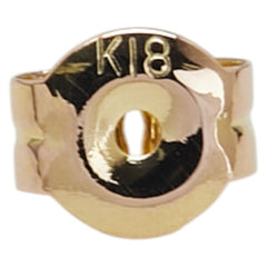 K18YG イエローゴールド リーフモチーフ スタッドピアス レディース 【中古】