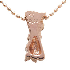 K10PG ピンクゴールド ダイヤ0.10ct ネックレス レディース 【中古】