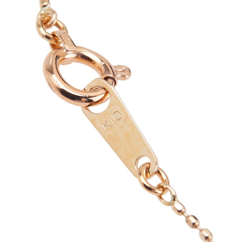K10PG ピンクゴールド ダイヤ0.10ct ネックレス レディース 【中古】