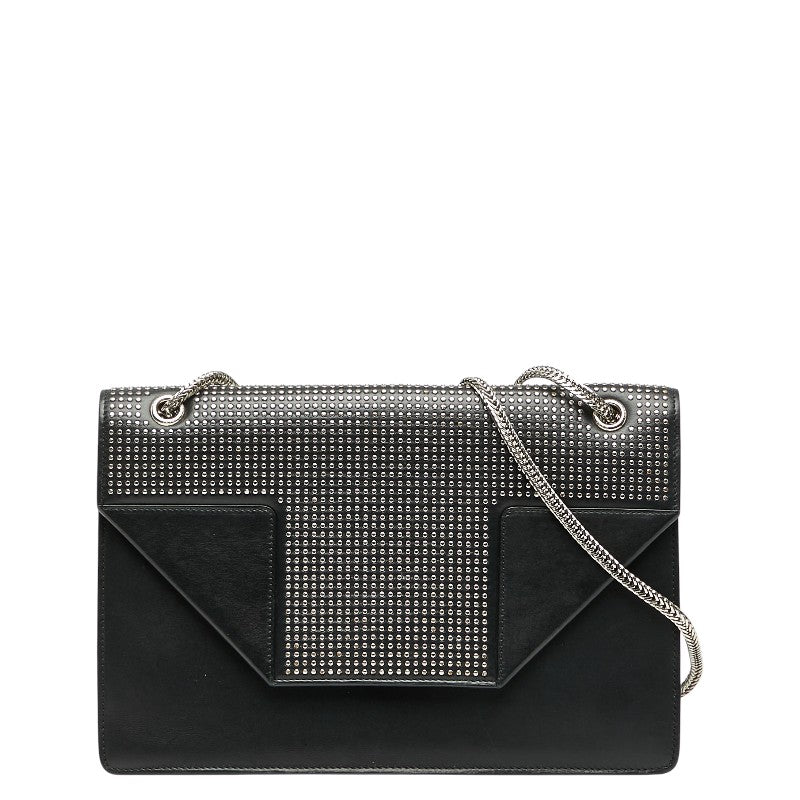 サンローラン ベティ スタッズ チェーン ショルダーバッグ 315680 ブラック シルバー レザー レディース SAINT LAURENT 【中古】