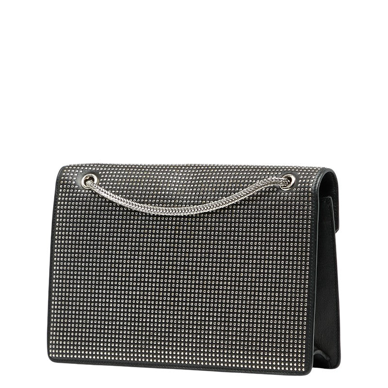 サンローラン ベティ スタッズ チェーン ショルダーバッグ 315680 ブラック シルバー レザー レディース SAINT LAURENT 【中古】