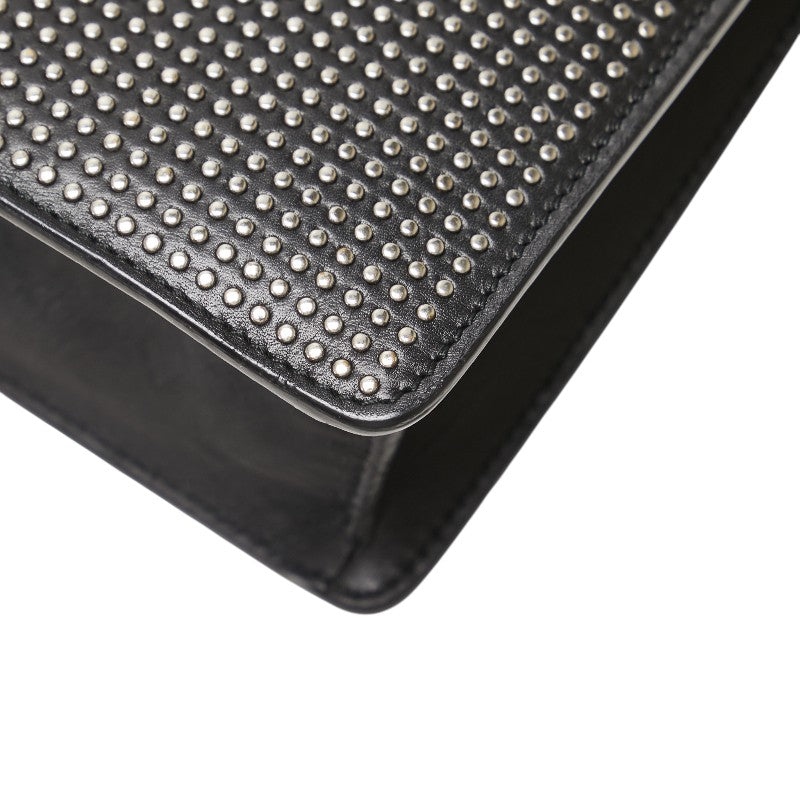 サンローラン ベティ スタッズ チェーン ショルダーバッグ 315680 ブラック シルバー レザー レディース SAINT LAURENT 【中古】