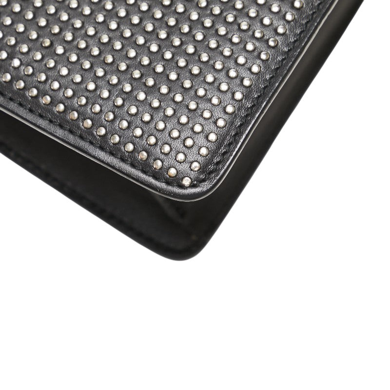 サンローラン ベティ スタッズ チェーン ショルダーバッグ 315680 ブラック シルバー レザー レディース SAINT LAURENT 【中古】