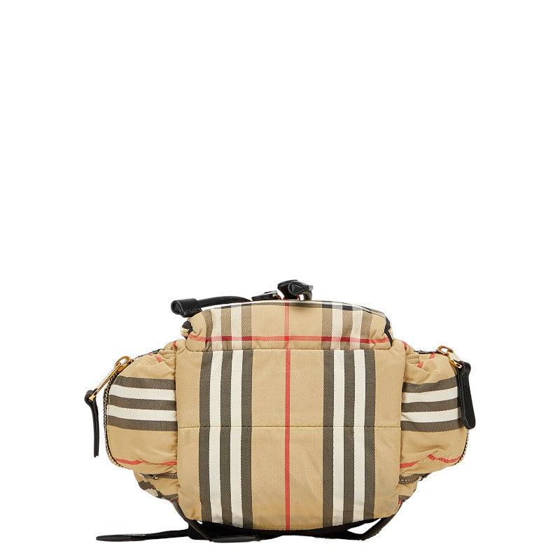 バーバリー ノバチェック リュック バッグパック ベージュ ブラック ナイロン レディース BURBERRY 【中古】