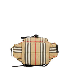 バーバリー ノバチェック リュック バッグパック ベージュ ブラック ナイロン レディース BURBERRY 【中古】