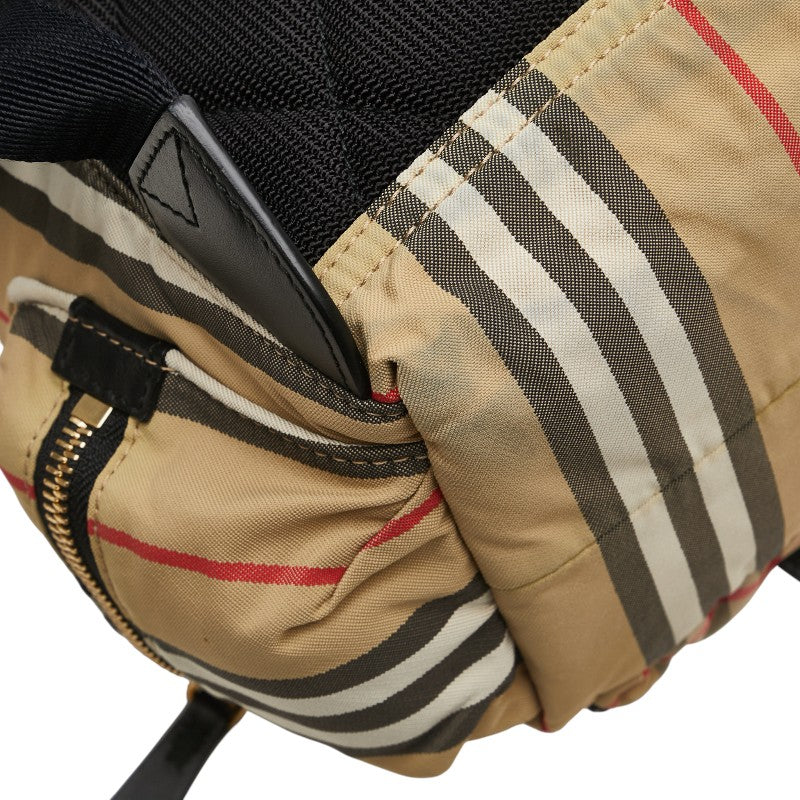 バーバリー ノバチェック リュック バッグパック ベージュ ブラック ナイロン レディース BURBERRY 【中古】