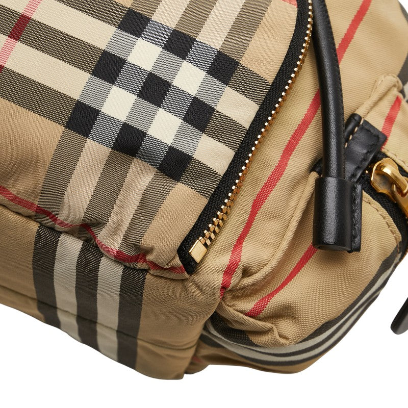 バーバリー ノバチェック リュック バッグパック ベージュ ブラック ナイロン レディース BURBERRY 【中古】