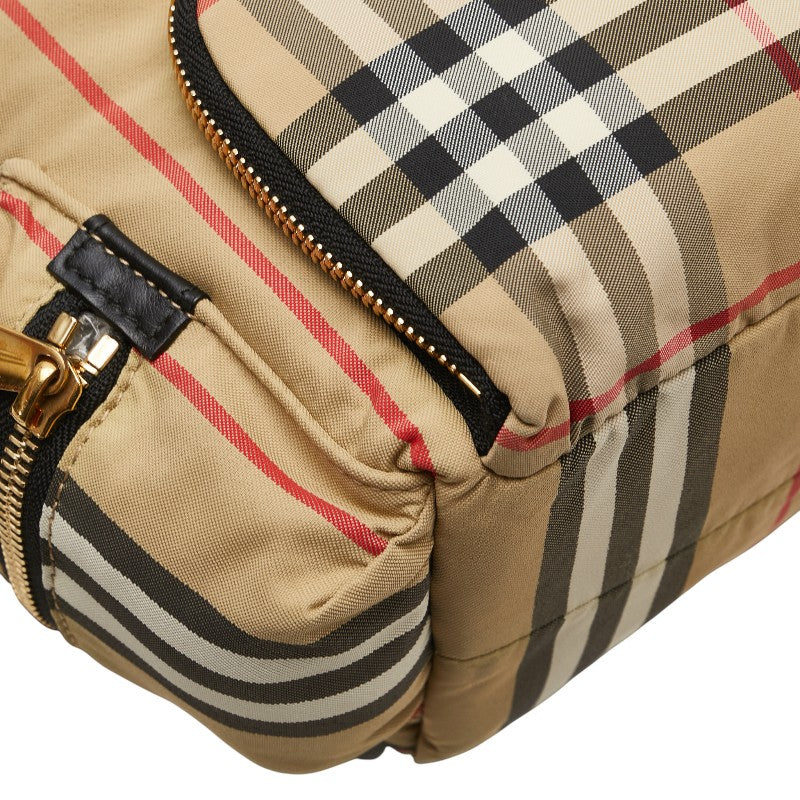 バーバリー ノバチェック リュック バッグパック ベージュ ブラック ナイロン レディース BURBERRY 【中古】