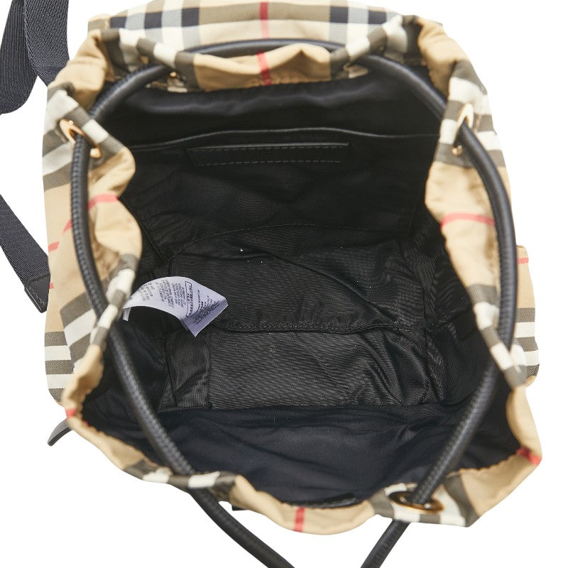 バーバリー ノバチェック リュック バッグパック ベージュ ブラック ナイロン レディース BURBERRY 【中古】