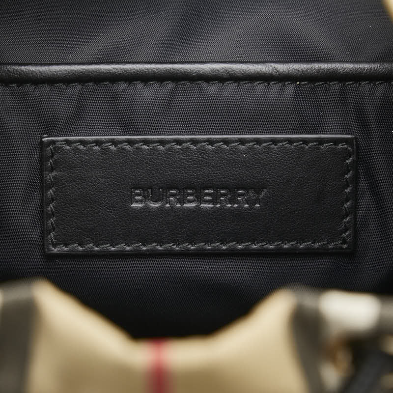 バーバリー ノバチェック リュック バッグパック ベージュ ブラック ナイロン レディース BURBERRY 【中古】