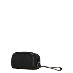 グッチ ロゴ ポーチ 039 1056 ブラック ナイロン レザー レディース GUCCI 【中古】