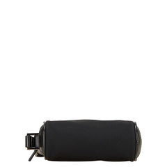 グッチ ロゴ ポーチ 039 1056 ブラック ナイロン レザー レディース GUCCI 【中古】