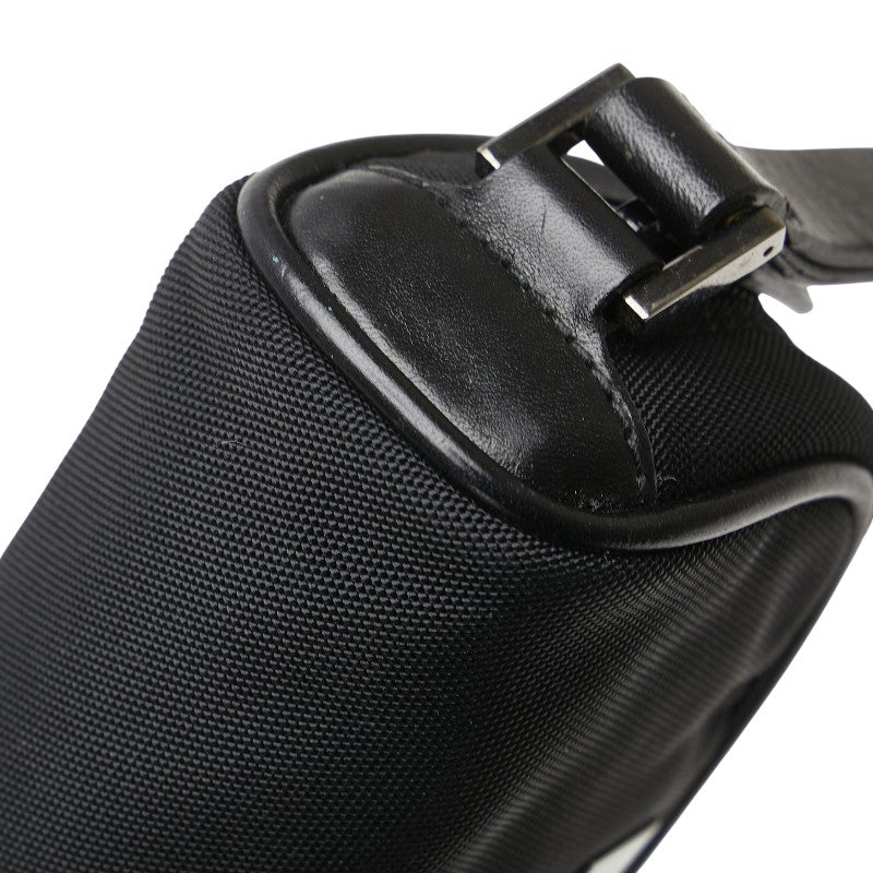 グッチ ロゴ ポーチ 039 1056 ブラック ナイロン レザー レディース GUCCI 【中古】