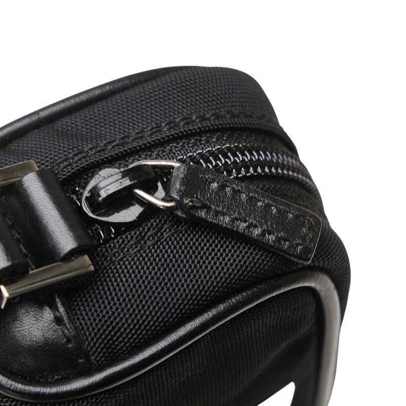 グッチ ロゴ ポーチ 039 1056 ブラック ナイロン レザー レディース GUCCI 【中古】