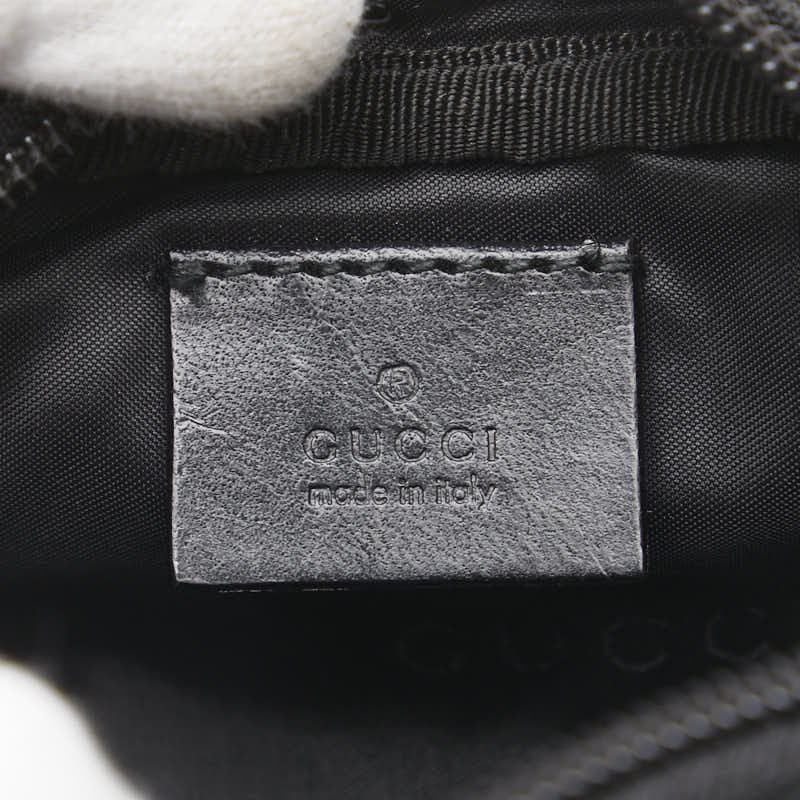 グッチ ロゴ ポーチ 039 1056 ブラック ナイロン レザー レディース GUCCI 【中古】