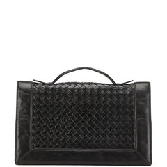 ボッテガヴェネタ イントレチャート クラッチバッグ ブラック レザー メンズ BOTTEGAVENETA 【中古】