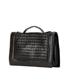 ボッテガヴェネタ イントレチャート クラッチバッグ ブラック レザー メンズ BOTTEGAVENETA 【中古】