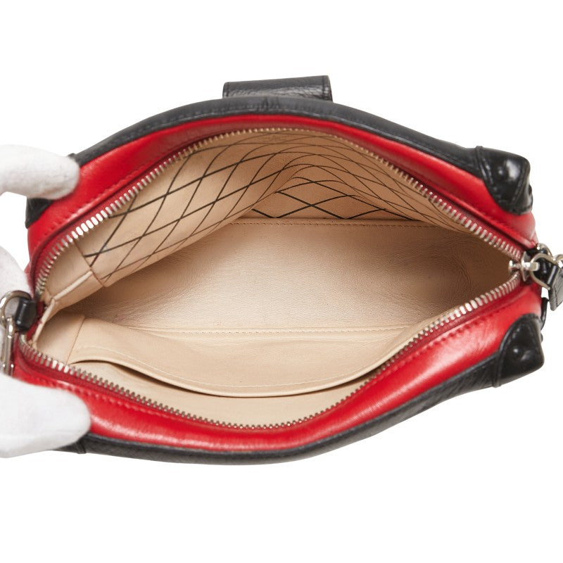ルイ ヴィトン プティット マル ソフトMM ショルダーバッグ レッド ブラック レザー レディース LOUIS VUITTON 【中古】