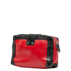 ルイ ヴィトン プティット マル ソフトMM ショルダーバッグ レッド ブラック レザー レディース LOUIS VUITTON 【中古】