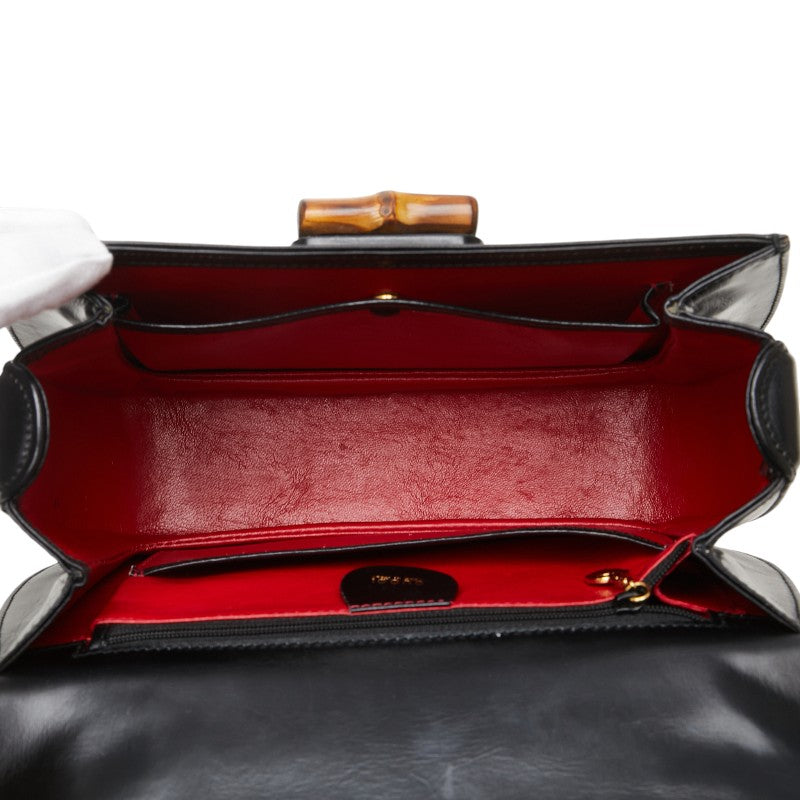 グッチ バンブー ハンドバッグ ショルダーバッグ 2WAY 000 1227 ブラック レザー レディース GUCCI 【中古】