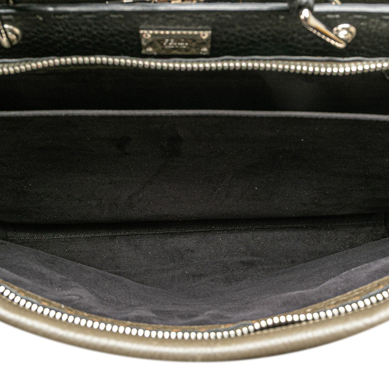 フェンディ セレリア ピーカブー フィット ハンドバッグ ショルダーバッグ 2WAY 7VA388 カーキ レザー レディース FENDI 【中古】