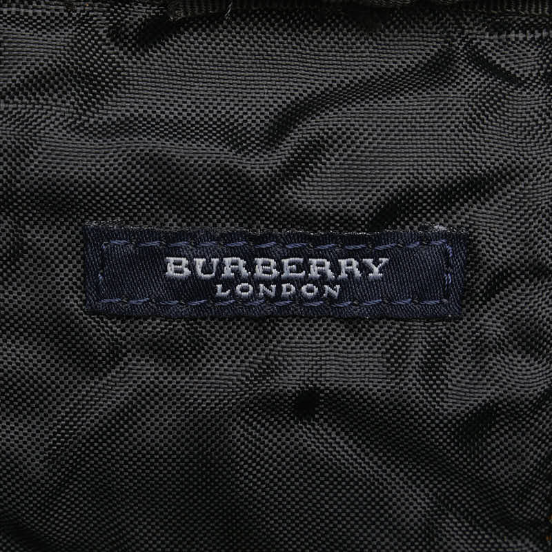 バーバリー ノバチェック ポーチ バニティバッグ ベージュ ブラック ナイロン レディース BURBERRY 【中古】