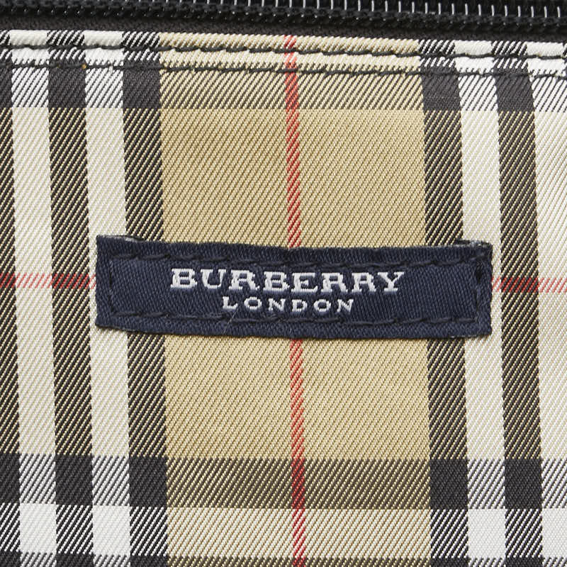 バーバリー ノバチェック ポーチ バニティバッグ ベージュ ブラック ナイロン レディース BURBERRY 【中古】