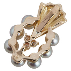 K18YG イエローゴールド アコヤパール4mm ダイヤ0.07ct ペンダントトップ レディース 【中古】