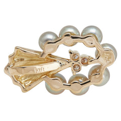 K18YG イエローゴールド アコヤパール4mm ダイヤ0.07ct ペンダントトップ レディース 【中古】