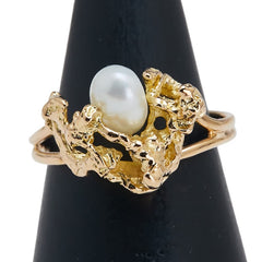 タサキ K18YG イエローゴールド 淡水パール リング 指輪 レディース TASAKI 12号 【中古】