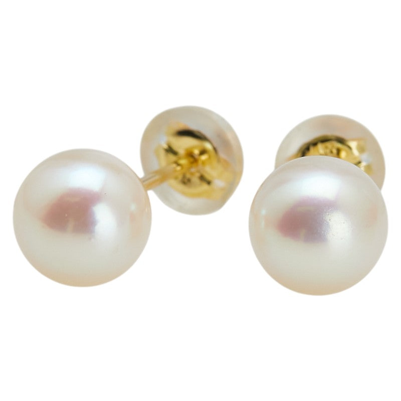 ゴールド K18YG イエローゴールド アコヤパール7mm ピアス レディース 【中古】