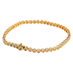 K18YG イエローゴールド ダイヤモンド1.00ct テニスチェーン ブレスレット レディース 【中古】