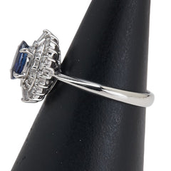 Pt900 プラチナ サファイア0.90ct ダイヤ0.35ct リング 指輪 レディース 10号 【中古】