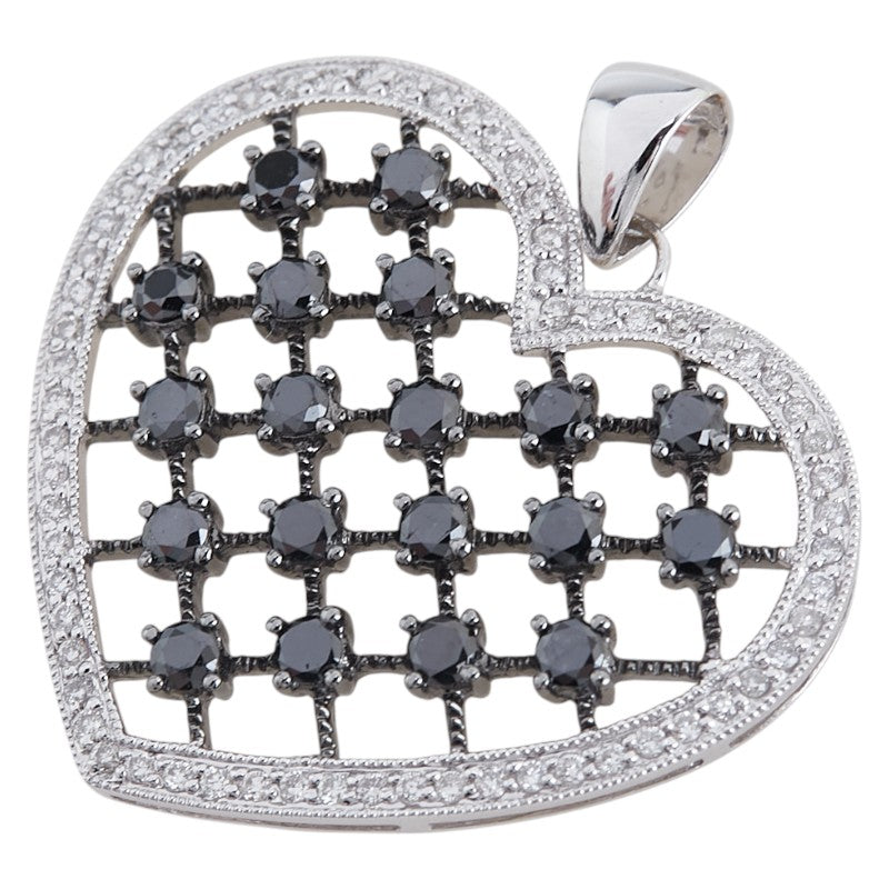K18WG ホワイトゴールド ダイヤモンド1.20ct ハート モチーフ ペンダントトップ レディース 【中古】