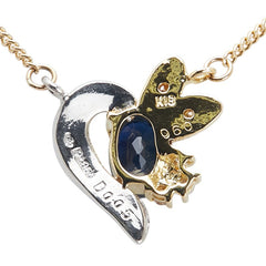 K18YG イエローゴールド Pt850 プラチナ コンビ ダイヤモンド0.05ct サファイヤ0.60ct ネックレス レディース 【中古】
