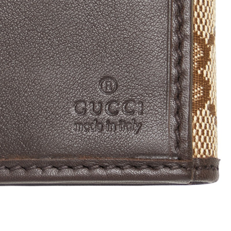 グッチ GGキャンバス 長財布 257012 ベージュ ブラウン キャンバス レザー レディース GUCCI 【中古】