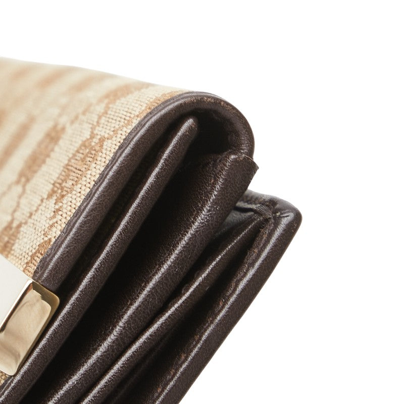 グッチ GGキャンバス 長財布 257012 ベージュ ブラウン キャンバス レザー レディース GUCCI 【中古】