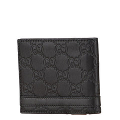 グッチ グッチシマ 札入れ 二つ折り財布 233113 ブラック レザー メンズ GUCCI 【中古】