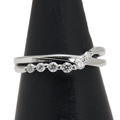 テイクアップ K14WG ホワイトゴールド ダイヤ0.14ct リング 指輪 レディース TAKE-UP 7号 【中古】