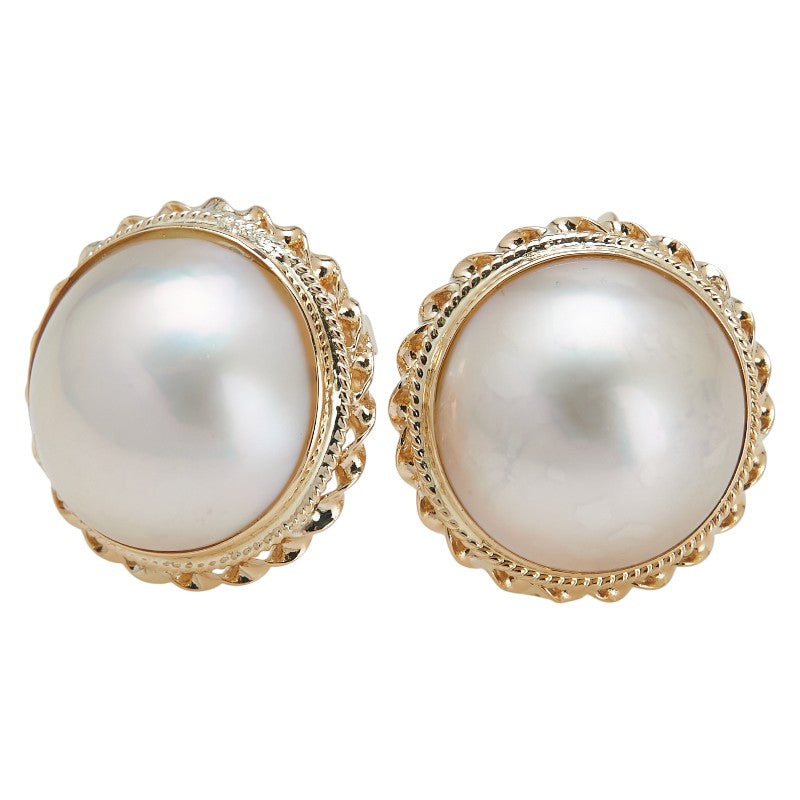 K18YG イエローゴールド マベパール約15mm イヤリング レディース 【中古】