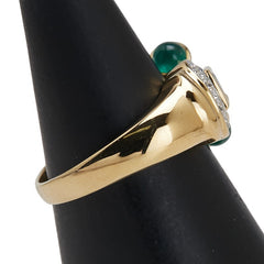 K18YG イエローゴールド ダイヤ0.02ct サファイア0.61ct エメラルド0.58ct リング 指輪 レディース 12号 【中古】