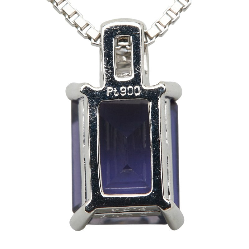 Pt900 プラチナ Pt850 プラチナ アイオライト2.03ct ダイヤ0.07ct ペンダントネックレス レディース 【中古】