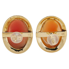 K18YG イエローゴールド シェルカメオ約11×15mm スタッドピアス レディース 【中古】