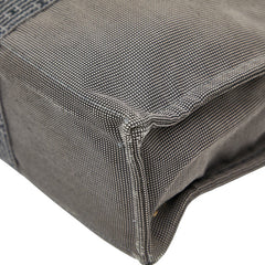 エルメス エールライン トートMM ハンドバッグ トートバッグ グレー ブラック キャンバス レディース HERMES 【中古】