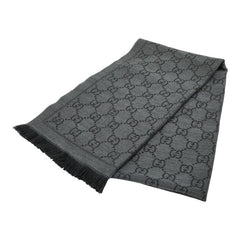 グッチ GG柄 マフラー グレー レディース GUCCI 【中古】