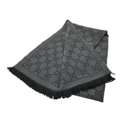グッチ GG柄 マフラー グレー レディース GUCCI 【中古】